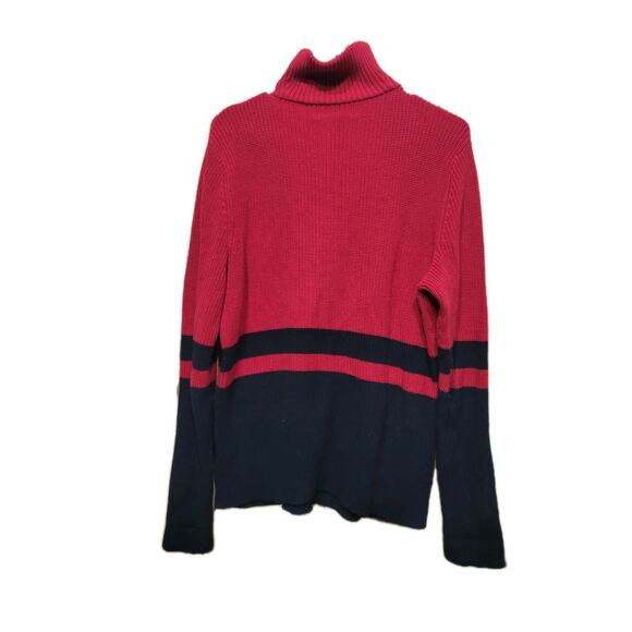LRL Lauren Active Ralph Lauren 1/4 Zip Mock Neck Sweater Womens Large Red - Picture 3 of 9